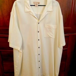 DXL Island Passport Cream Colored 2XLT button down shirt.